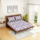 Spaces 104 TC Cotton Double Bed Sheet with 2 Pillow Covers In Purple