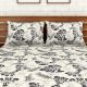 Spaces 104 TC Cotton Double Bed Sheet with 2 Pillow Covers In Grey