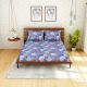 Spaces 104 TC Cotton Double Bed Sheet with 2 Pillow Covers In Blue
