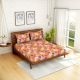 Spaces 104 TC Cotton Double Bed Sheet with 2 Pillow Covers In Orange