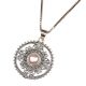 92.5 Sterling Silver Pearl in Round Engraved Pendant