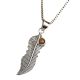 Brown Stone 92.5 Sterling Silver Feather Pendant