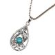 92.5 Sterling silver Pendant with Blue Turquoise Stone