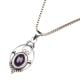Purple Stone Wired Oval  92.5 Sterling silver Pendant Jewelry