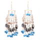 Boho Gypsy Style Multicolored Sterling Silver Chandelier Earrings