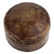 Round Brass Vintage Hammered Design Box