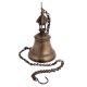 Brass Peacock Figurine Temple Bell With Long Chain