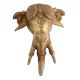 Brass Ornate Elephant Face Big Tusks Wall Hanging
