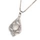 Moonstone Engraved Leaf 92.5 Sterling Silver Pendant