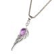 Purple Stone 92.5 Sterling Silver Jewelry Feather Design