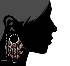 Brown Glossy Beads Chandelier Sterling Silver Earrings