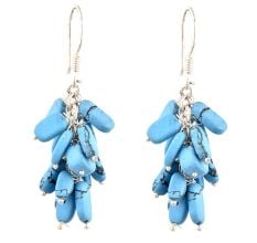 Turquoise Bunch 92.5 Sterling Silver Drop Earrings