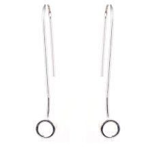 92.5 Sterling Silver Dangler Hoop Weatern Earrings