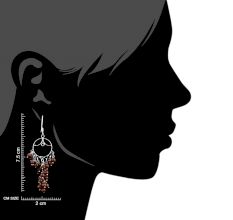 92.5 Sterling Silver Rust Grape Bunch Hanging Earrings