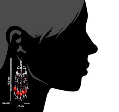 92.5 Sterling Silver Earrings Purple Orange Bead Chandelier Earrings