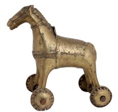 Brass Horse Temple Toy On Wheels