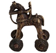 Brass Temple Toy Rider On Horse Collectable Toy
