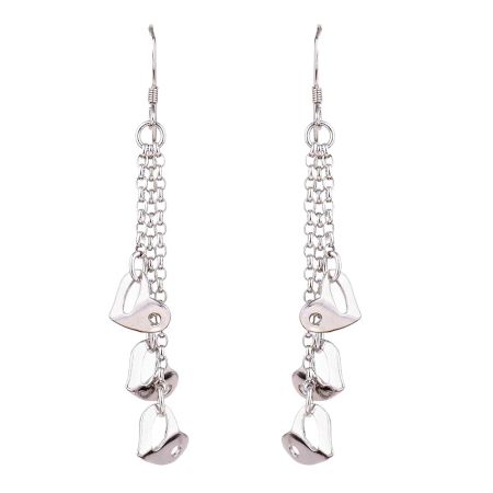 Raining Hearts Charms 92.55 Sterling Silver Dangle Earrings