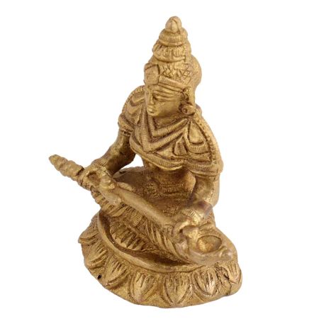 Brass Annapurna Devi  Statue Holding Serving Spoon