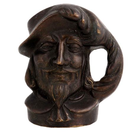 Pirate Head Mug Shaped Brass Pen Holder