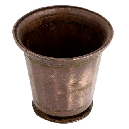 Old Brass Glass Tumbler With Round Base