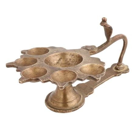 Brass 6 Wick Or Cavity With Cobra Head And Long Handle