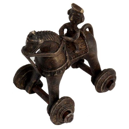 Hand Made Vintage Brass Horse Temple Toy