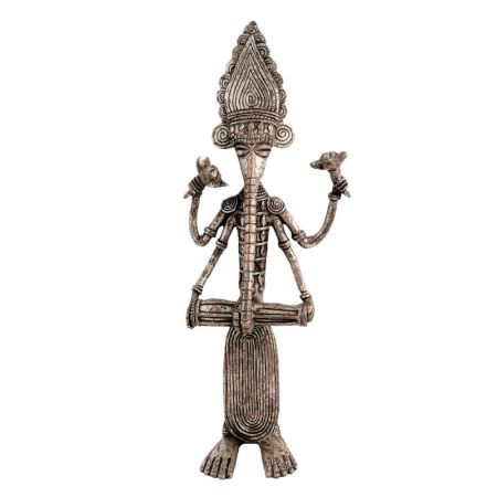 Brass Tribal Dokra Musician Ganesha Statue