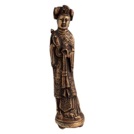 Brass Chinese Queen Statue wearing Expensive clothes