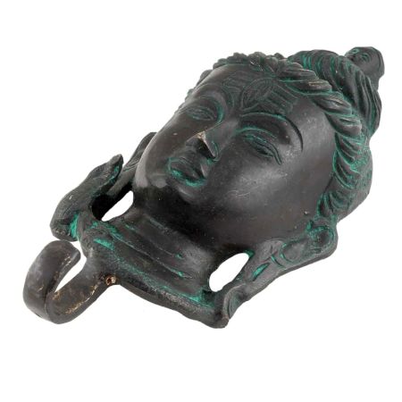 Black Brass Lord Shiva Head Single Wall Hook