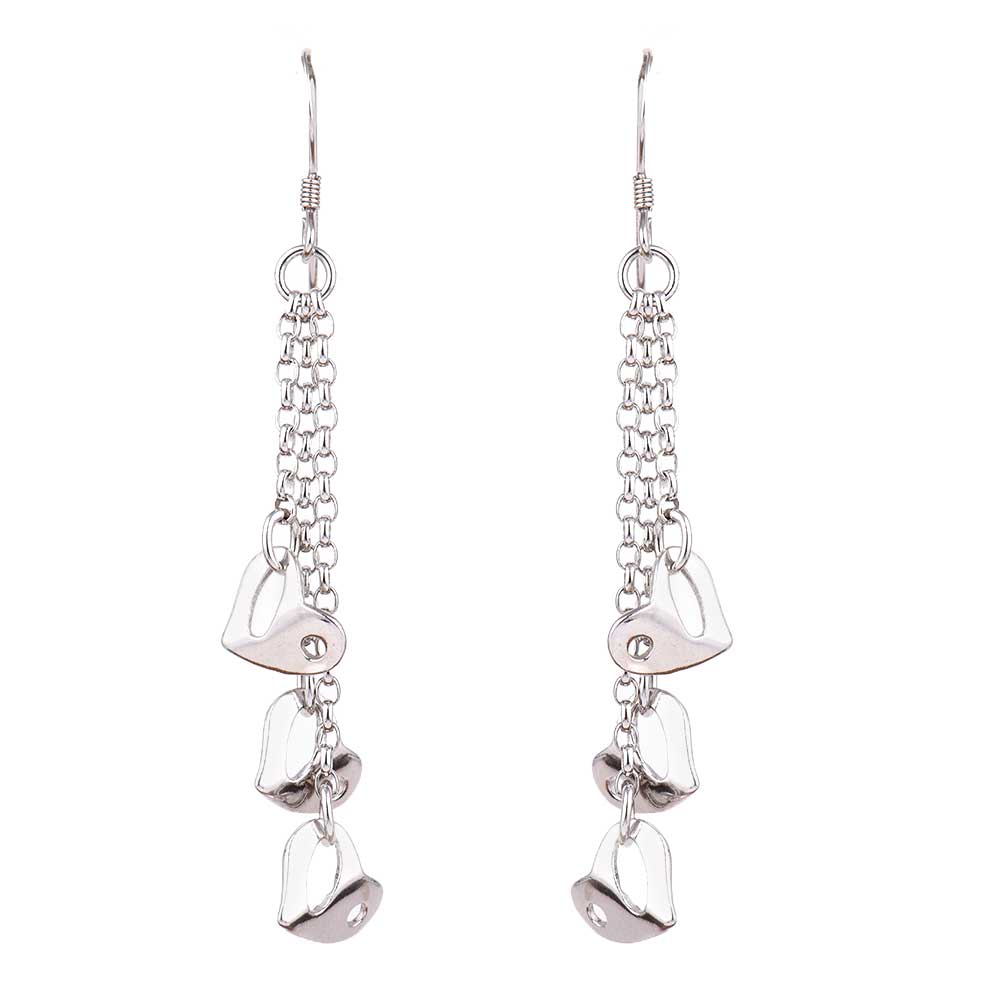 Raining Hearts Charms 92.65 Sterling Silver Dangle Earrings