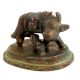 Brass Kamdhenu Cow With Calf Worship Statue