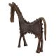 Brass Elongated Horse Tribal Statue