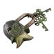 Brass Design Fish Lock with Twin Keys Patina Finish