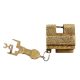 Golden Brass Contemporary Style Lock With Keys In Pair