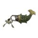 Brass Whale Fish Padlock Lock with Skeleton Key In Pair Patina Finish