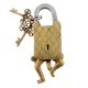 Brass Door Padlock Maratha Warrior Sculpture