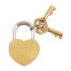 Brass Heart Shaped Lock With Keys In Pair