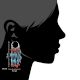 92.5 Sterling Silver Turquoise Bali Hoop Chandelier Earrings