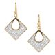 92.5 Sterling silver Earrings Pave Snakeskin Square Pendant