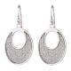 Shimmery Round Discs With 92.5 sterling silver Border Drop Earrings