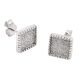 92.5 Sterling Silver Square Cluster Stud Earrings