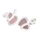 Pink Sparkle Heart Charm 92.5 Sterling Silver Stud Earrings