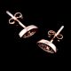 92.5 Sterling Silver Oval Crystal Stud Earrings Rose gold Finish
