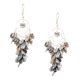 Grey Bead Nugget Cluster 92.5 Sterling Silver Drop Earrings