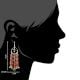 Round Orange Beads 92.5 Sterling Silver Fashion Chandelier Earrings
