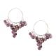 92.5 Sterling Silver Dangle Earrings Grape Bunch Purple Stone Beads