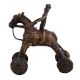 Brass Horse on Wheel Temple Toy Collectable Gift