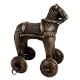 Traditional Brass Horse Temple Toy On Wheels