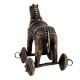 Traditional Brass Horse Temple Toy On Wheels
